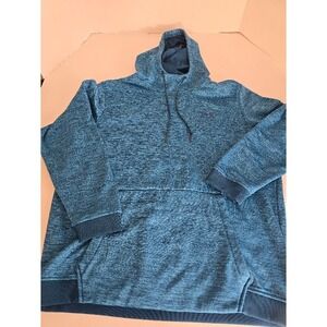 Under Armour ColdGear Mens XL Blue Heathered Fleece Hoodie Pullover Loose Fit XL